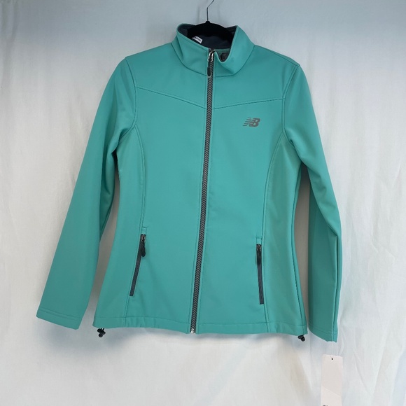 New Balance Fleece Lined Zip Jacket Teal Water Wind Resistant Women’s Small NEW - Picture 1 of 16